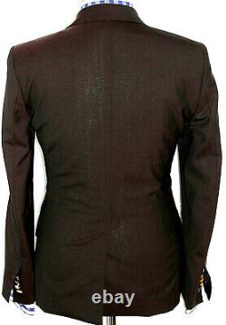 Luxury Mens Vivienne Westwood Burgundy/ Brown London Slim Fit Suit 38r W32 X L32