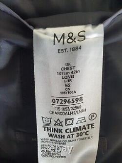 M&S Collection Men's Charcoal Slim Fit 2 Piece Suit UK 42 Chest / 38 Waist