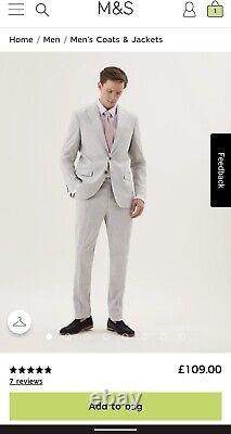 M&S Italian linen suit grey, slim fit, 28reg trouser 36reg jacket