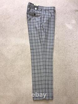 M&S Mens Slim Fit GREY Checked SUIT 38 Short W32 L29 BNWT £130 -STUNNING