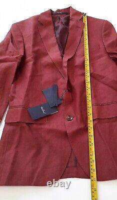Mango Slim fit linen suit blazer size UK36 EUR 46 R48