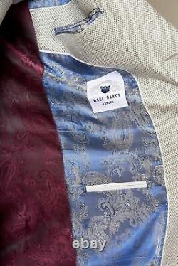 Marc Darcy Men's Stylish Stone Slim Tailored Blazer Suit Separate 3 Pies Set