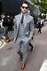 Men 3 Piece Grey Slim Fit Prom Formal Business Tuxedos Groom Wedding Suit Custom