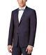 Men Dress 2 Piece Suit Slim Fit Calvin Klein 100% Wool Peak Lapel Wine 0694