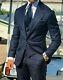 Men Navy Blue Slim Fit Suit 3 Piece Work Office Casual or Wedding Party Suits
