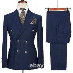 Men Suits Business Groom Tuxedo Terno Slim Fit Prom Double Breasted Blazer Coats