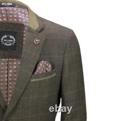 Men Tweed Check 3 Piece Suit Blazer Trouser Waistcoat Sold as Tailored Separates