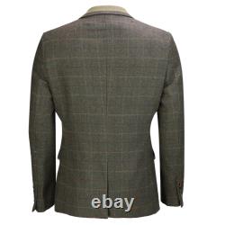 Men Tweed Check 3 Piece Suit Blazer Trouser Waistcoat Sold as Tailored Separates