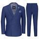 Men's 3 Piece Double Breasted Suit Blue Pinstripe 1920 Retro Gatsby Tailored Fit