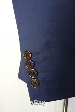 Men's Ben Sherman Blue Check Slim Fit Suit 36 38 40 42 44 VB16