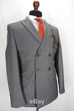 Men's Ben Sherman Slim Fit Mod Suit Grey Double Breasted Size 38 40 42 44 VB13