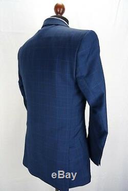 Men's Ben Sherman Slim Fit Suit'Kings' Navy Blue Check 38 40 42 44 46 VB15