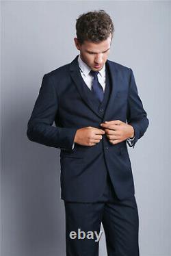 Men's Black Suit Slim Fit Two Button Formal Solid Party Wedding Suits Set