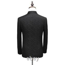 Men's Blazer Jacket Pants Vest 3PCS Suit Floral Formal Dress Wedding Slim Fit L