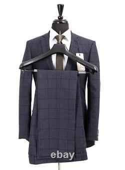 Men's Blue Check Tailored Fit Suit Racing Green