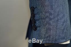 Men's Blue Glen Plaid 3 Piece 2 Button Slim Fit Suit SIZE 38S NEW
