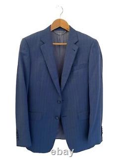 Men's Blue Suit, Italian Wool, Two Piece, Slim Fit