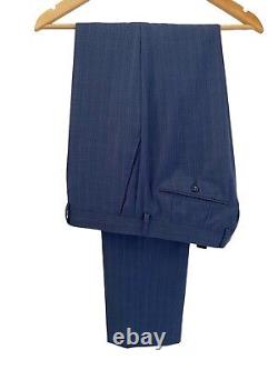 Men's Blue Suit, Italian Wool, Two Piece, Slim Fit