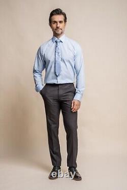 Men's Dark Grey Slim Fit Suit 3 Piece Formal Business Wedding Suit RRP £ 229.97