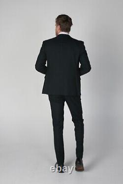 Men's Formal Slim Fit Dark Green Suit Tweed Check Wedding Vintage 3 Piece Set