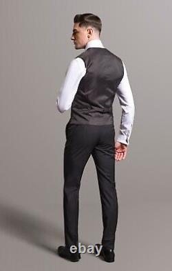 Men's Grey 3 Piece Suit Slim Fit Tom Percy