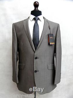 Men's Grey Ben Sherman Kings Slim Fit Suit 42S W36 L29 SS6625