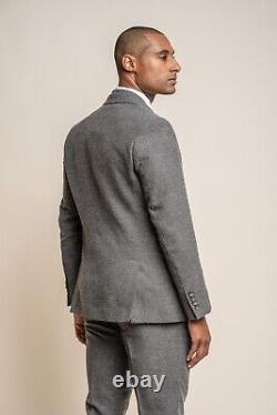 Men's Herringbone Tweed Suit Separates Slim Fit Jacket, Waistcoat, Trousers