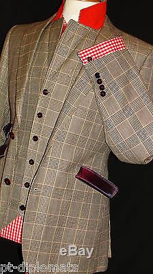 Men's Holland Esquire 3 Piece Powc Designer Slim Fit Suit Uk 40 W34 Xl32