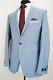 Men's Light Blue Summer Cruise Wedding Slim Fit Suit 38R W32 L31.5 EZ408