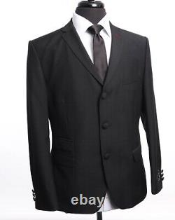 Men's Madcap Black Mod Suit 3 button Slim Fit 44R W32 L29