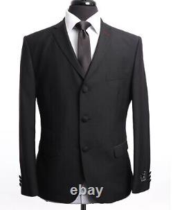 Men's Madcap Black Mod Suit 3 button Slim Fit 44R W32 L29