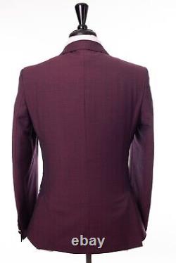 Men's Madcap Burgundy Tonic Mod Suit 3 button Slim Fit 38R W32 L31