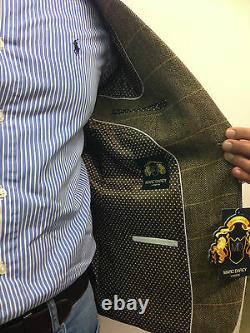 Men's Marc Darcy Tweed Herringbone Vintage Jacket Checked Blazer Peaky Blinder