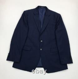 Men's Navy Blue Pinstriped Charles Tyrwhitt Suit 44L W40 L34 Slim Fit Wool A/B