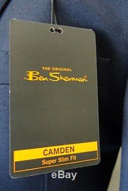 Men's New Ben Sherman Camden Navy Super Slim Fit Suit 40R W34 L30 AA2908