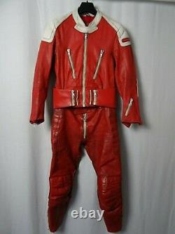 Men's RARE 1970's HEIN GERICKE 2 Piece Leather Motorcycle Race Suit Size