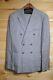 Men's Reiss Double Breasted Suit Linen Blend 38R 34 Grey Tribe B Slim Fit