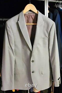 Men's River Island Grey Slim Fit Suit Jacket in 42R Trousers 33R RRP 199.99
