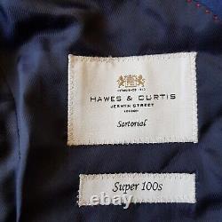 Men's Royal Blue Twill Slim Fit Suit Hawes & Curtis Jermyn Street Jacket Trouser