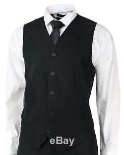 Men's Slim Fit Suit Black 3 Piece Work Office or Wedding Party Suit