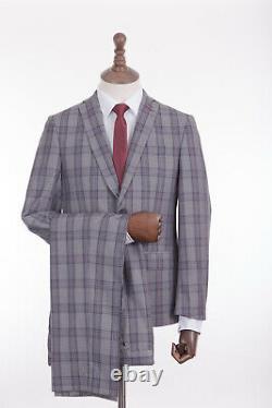 Men's Slim Fit Suit Prince of Wales Check Antique Rogue RRP£119.99