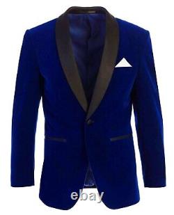 Men's Slim Fit Tuxedo Velvet Coat Black Lapels Party Dinner Wedding Groom Suits