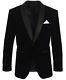 Men's Slim Fit Tuxedo Velvet Coat Black Lapels Party Dinner Wedding Groom Suits