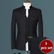 Men's Stand Up Collar Chinese Style 3Pcs Suit Set Slim Blazers Jacket Pants Vest