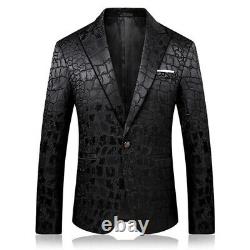 Men's Suit Jacket Work Blazer Business Casual Fashion Button Slim Fit Coat Tops