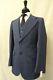 Men's Vintage Slim Fit Blue Striped 3 Piece Suit 36R W32 L31 CC8671