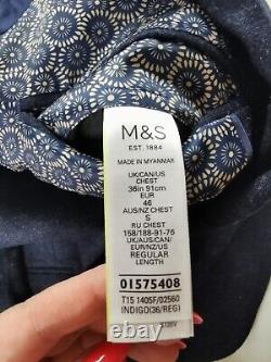 Mens 2 piece navy suit M&S BNWT £149. C36, W30. Woven in Italy. L 33. Slim fit