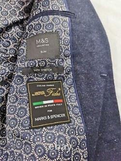 Mens 2 piece navy suit M&S BNWT £149. C36, W30. Woven in Italy. L 33. Slim fit