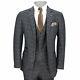 Mens 3 Piece Blue Orange Check on Grey Retro Smart Tailored Fit Vintage Suit