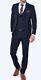 Mens 3 Piece Suit Business Tailored Slim Fit Contrast Check 3 Piece Suit Navy